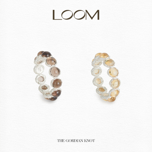 LOOM多颗黄水晶茶水晶戒指S925纯银叠戴水晶细戒女 董生活推荐