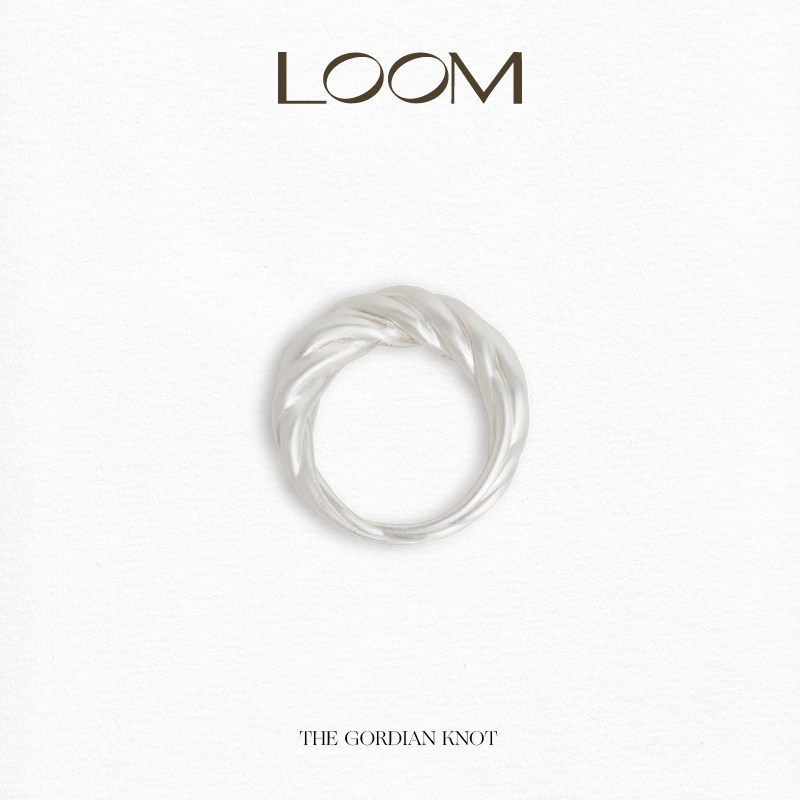 绳结重工纯银哑光戒指女