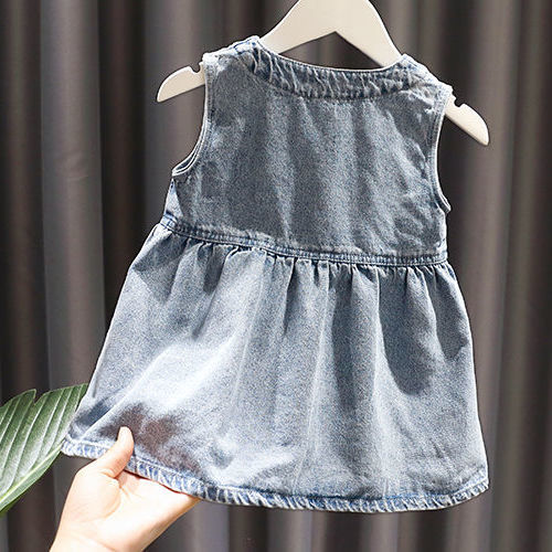 1-5岁女宝宝洋气马甲连衣裙女童春装新款3女婴儿童时尚牛仔背心裙