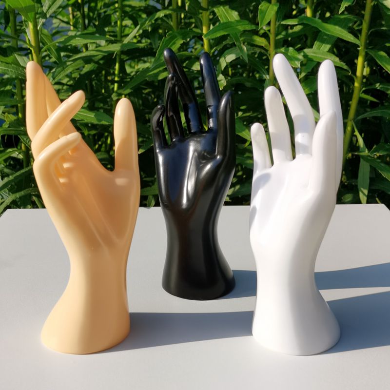 创意塑料饰品展示女手模型黑白肤色女短手右手假手手饰戒指陈列手