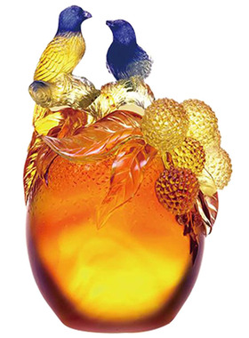 tittot琉园中式琉璃工艺品客厅摆件 圆满高升 送领导朋友结婚礼物