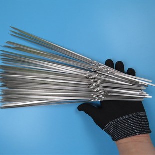 烧烤签子羊肉串不锈钢扁签户外烧烤针烤肉钎子家用钢签烤串工具用