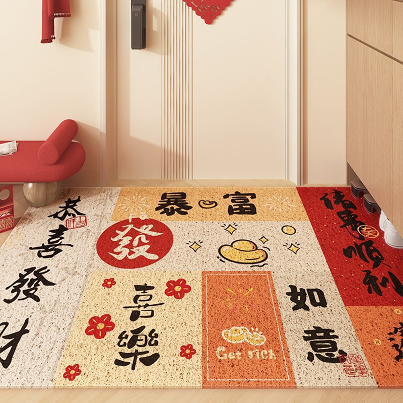 新居入户门地垫丝圈进门地毯门口玄关刮土蹭泥换鞋脚垫子耐脏防滑