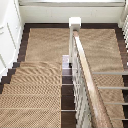 家用别墅旋转实木楼梯踏步垫loft防猫阶梯式防滑免胶自粘定制地毯