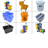 塑料保洁车多功能塑料手推车打扫套装 清洁车工具车酒店卫生布草车