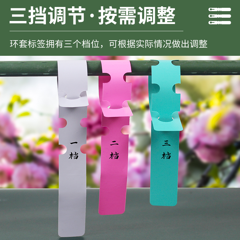PVC防水环套花卉植物标签苗木园艺标签塑料兰花标签环形扣标记牌