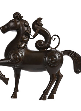 大仕缘 铜工艺礼品摆饰生肖马摆件仿古商务生日礼品招财宅镇马上