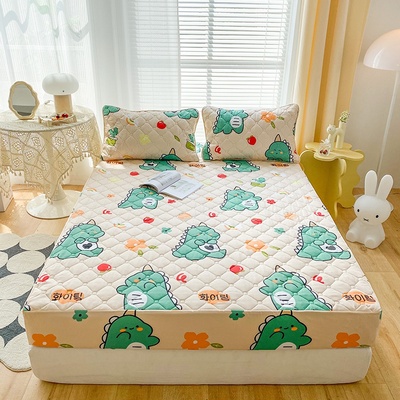 婴儿儿童卡通夹棉防水床笠隔尿床罩2023新款可机洗防滑床垫保护套