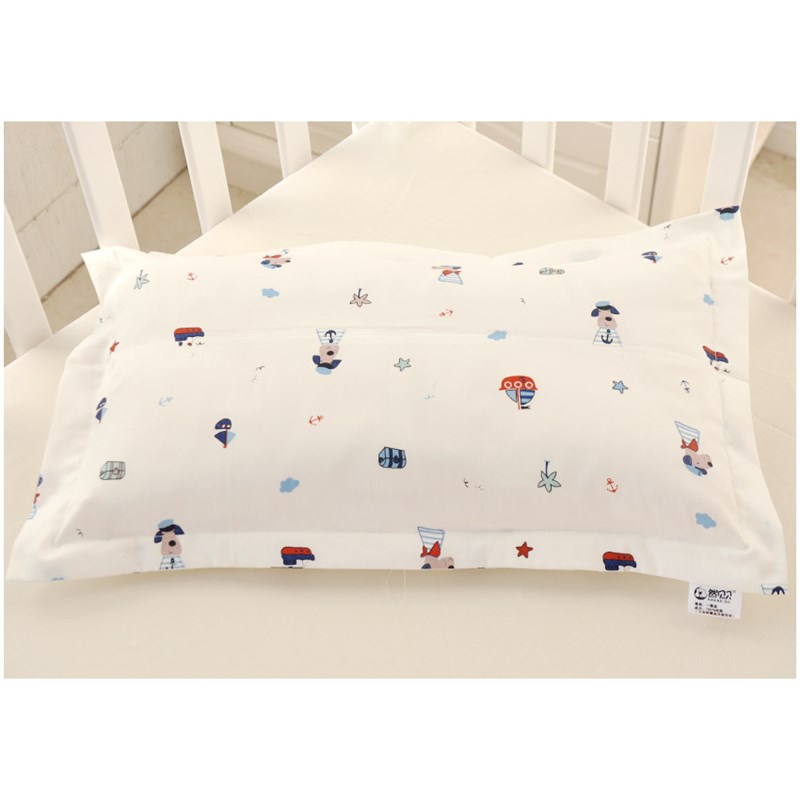 然贝贝60支贡缎婴儿全棉纯棉花枕头宝宝新生儿童枕定型枕头枕套