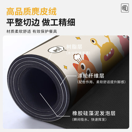 厨房长地垫防滑防油可擦免洗硅藻泥吸水凉垫门口耐脏脚垫子家用地