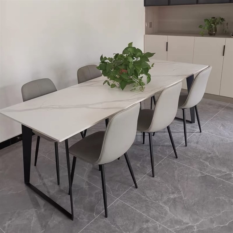 轻奢岩板餐桌脚实心碳素钢办公桌架会议桌支架实木大板大理石桌架