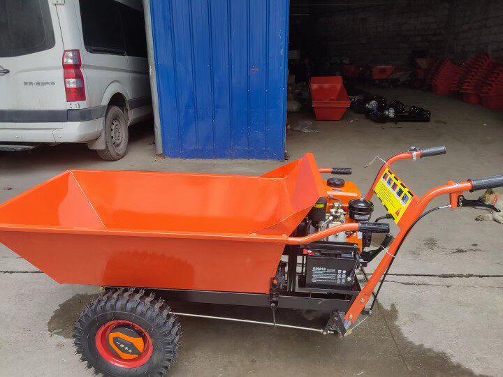 汽油手推斗车工程农用养殖三轮车柴油电动独轮车灰斗搬运拉货