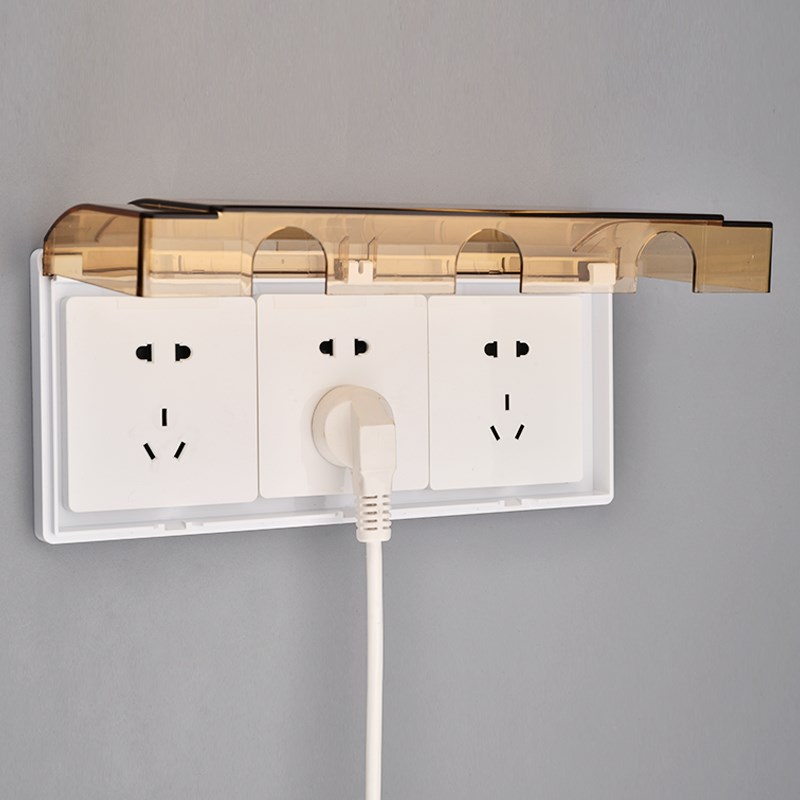 三联粘贴式防水盒86型开关插座连体防溅盒三位卫生间电源保护盖罩