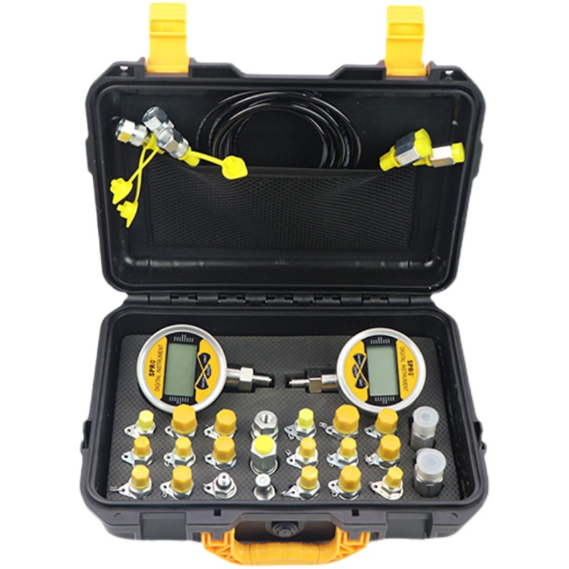 挖掘机液压油测压表测试压力检测仪精准测压管先导数显压力表套装