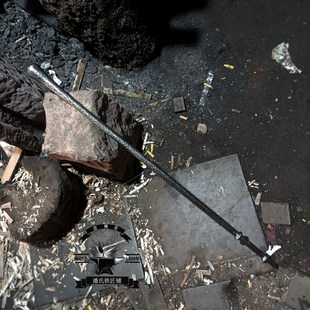 铁匠手工锻打实心钢霸气权杖手杖魔杖老法杖收藏礼物摆件工艺品