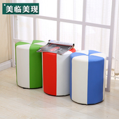 矮凳皮凳子创意沙发凳客厅皮墩小板凳梳妆凳换鞋 凳圆凳实木小凳子