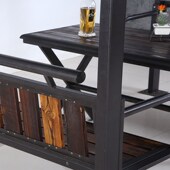 户外凉亭防腐木葡萄架四人休闲座椅塑木铁艺花架小布亭子铝材凉亭