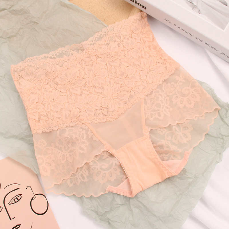 高腰性感蕾丝柔软镂空透明网纱前交叉束腹内裤女舒适棉裆三角裤,女士内衣/男士内衣/家居服,女三角裤,淘宝优惠券,粉丝福利购,淘宝优惠卷