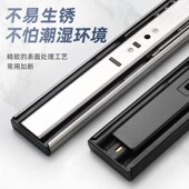 真不锈钢304承重型抽屉滑轨道加厚缓冲静音阻尼三节导轨加长橱柜