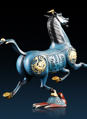 彩铜马摆件马踏飞燕铜工艺品马到成功家居办公室摆设开业乔迁礼品