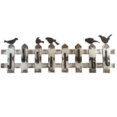 花园壁挂栅栏美式 饰 实木小鸟挂钩庭院阳台挂件杂货复古做旧园艺装