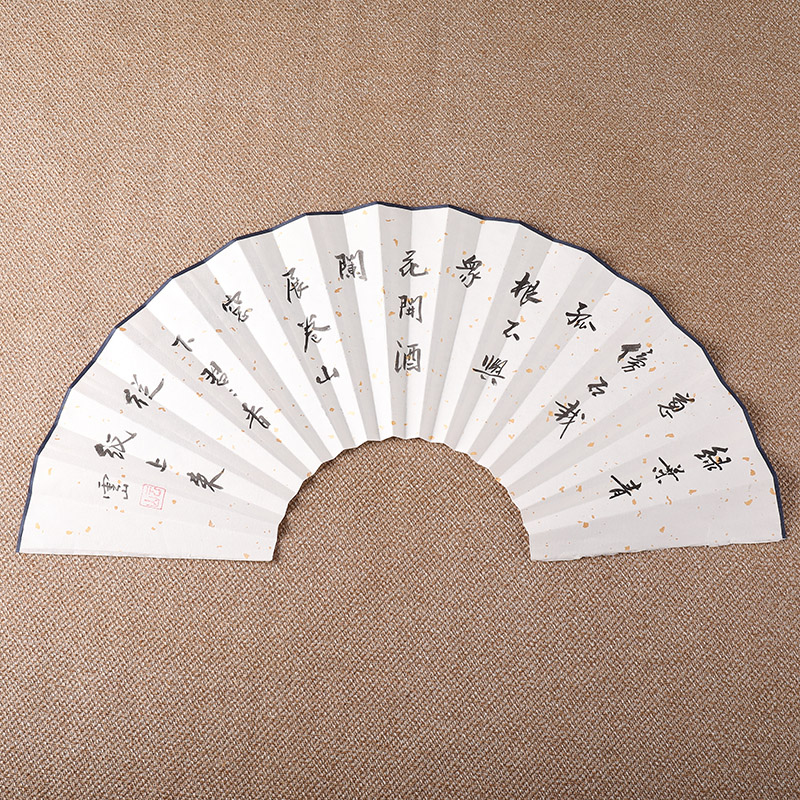 10寸15方宣纸手绘书法扇面中国风古风折扇配件国画花鸟山水墨竹子