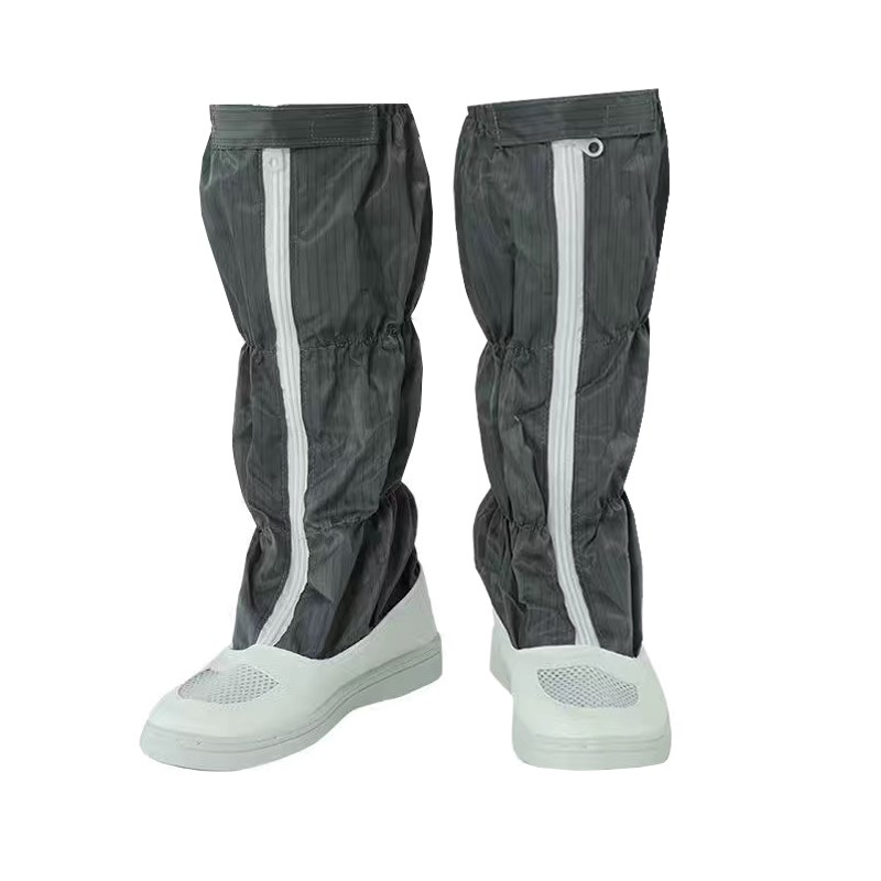 防静电长筒鞋PVC底高筒靴透气网面防静电防尘无尘靴男女车间工作