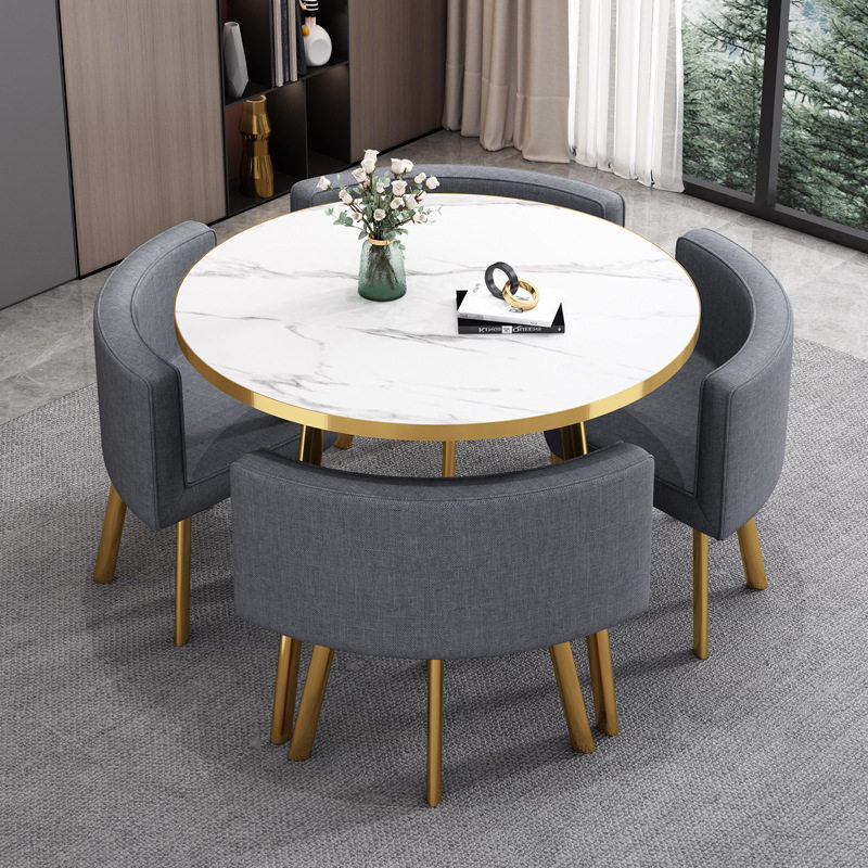 简约洽谈桌椅组合可聚拢商用接待桌售楼部店铺会客桌椅休闲小圆桌