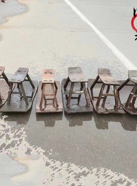 民俗老物件插秧凳旧货农耕老板凳翘翘凳农家乐木凳装饰摆件秧马椅