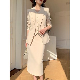 高级感面试职业套装 西装 气质时尚 新款 西服 套裙女三件套2024春秋季