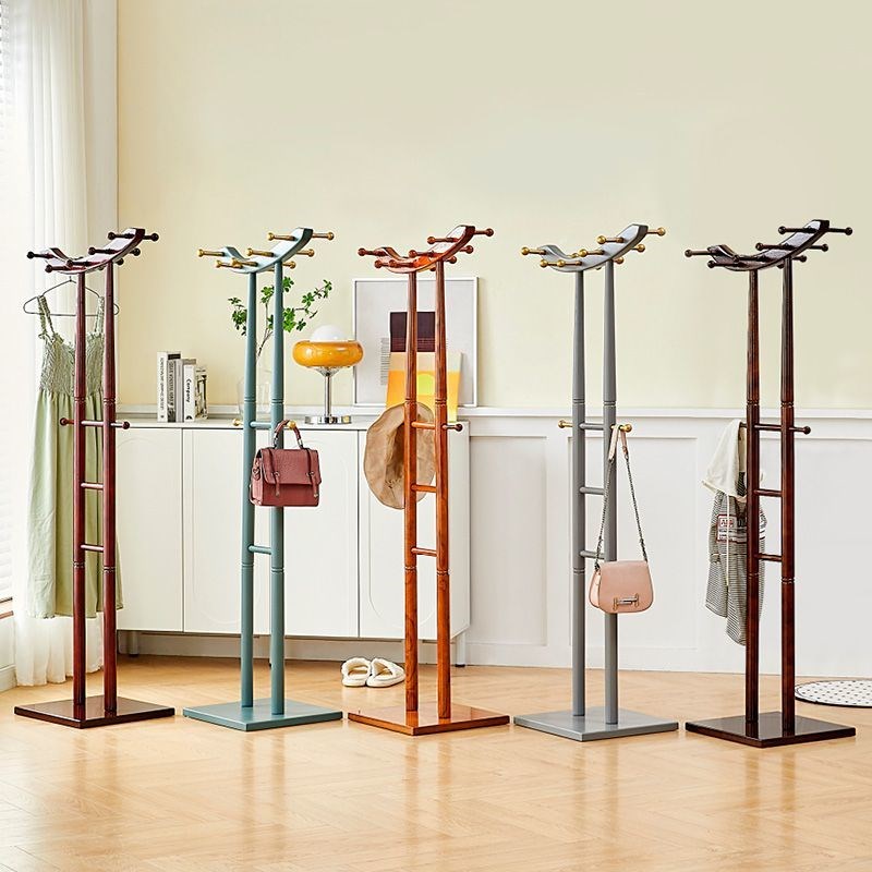 创意实木落地衣帽架家用卧室门厅新中式衣服架子加粗落地挂衣架