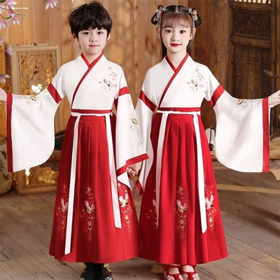 男童汉服李白诗人服装屈原书生儿童古装唐代古诗词朗诵六一演出服