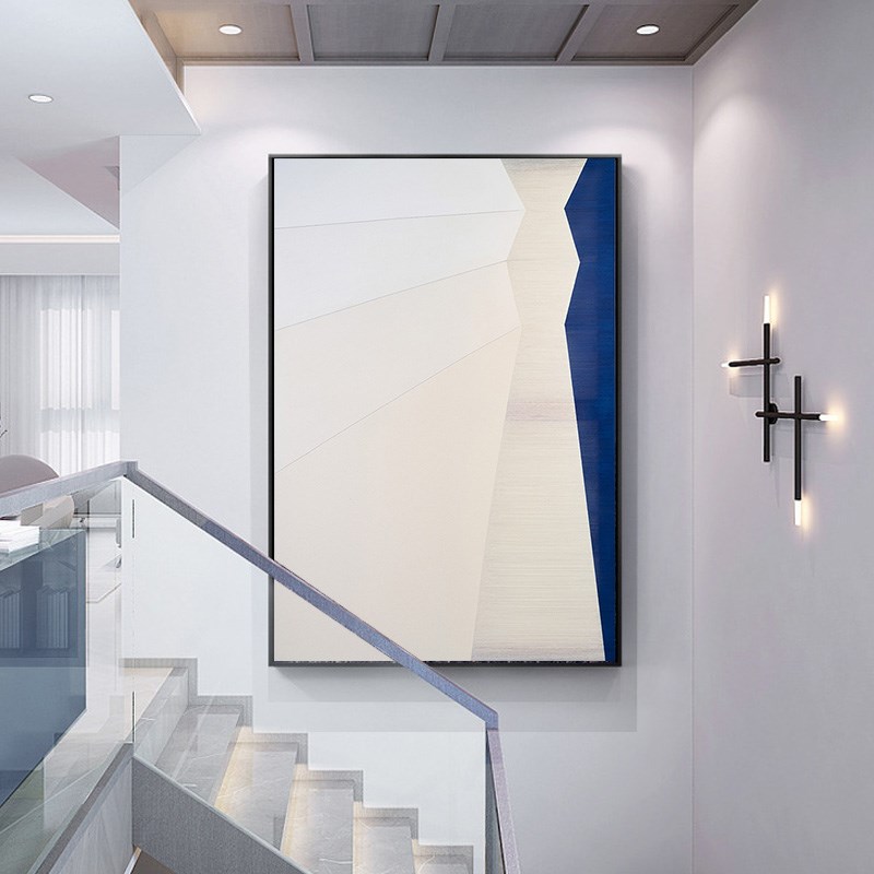 北欧简约创意几何色块抽象装饰画客厅书房卧室背景墙壁画玄关挂画图片