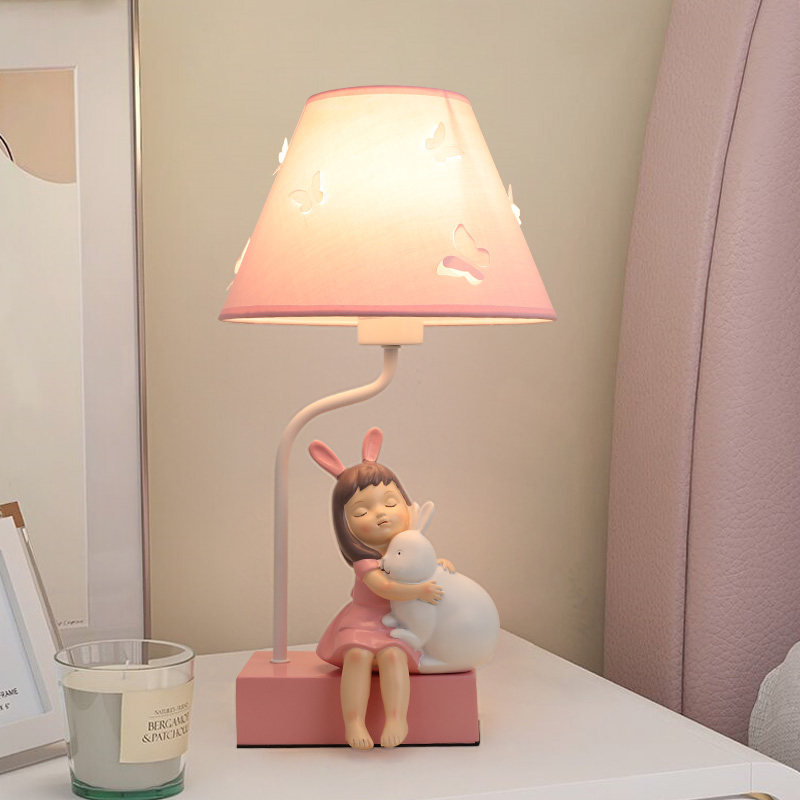 台灯卧室床头灯女孩可爱创意卡通兔子公主全光谱调光儿童护眼装饰,家装灯饰光源,装饰台灯,淘宝优惠券,粉丝福利购,淘宝优惠卷
