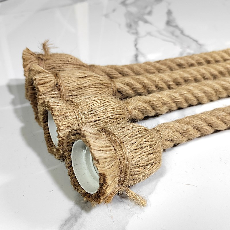 美式乡村复古麻绳吊灯头线咖啡厅酒吧吧台餐厅工业麻绳DIY吊灯头