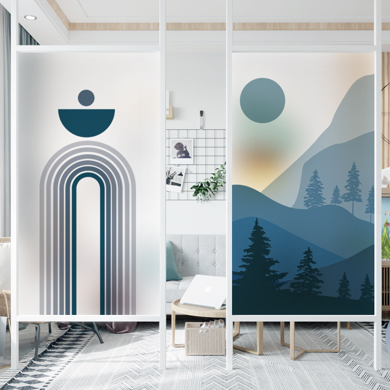 磨砂玻璃贴膜静电无痕透光不透明移门隔断浴室卫生间防窥窗贴纸