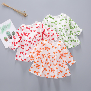 婴儿长袖连衣裙春秋宝宝公主裙纯棉春季时尚洋气女童裙子夏装薄款