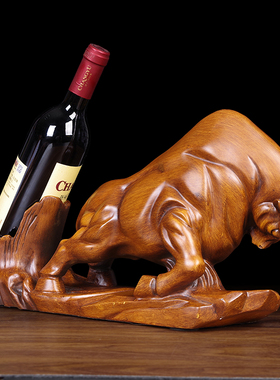 招财牛酒架摆件创意家居软装工艺品牛乔迁新居礼品客厅酒柜装饰品