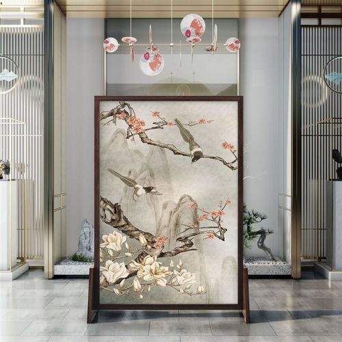 中式简易屏风隔断墙客厅进门玄关装饰办公室内卧室遮挡家用卫生间