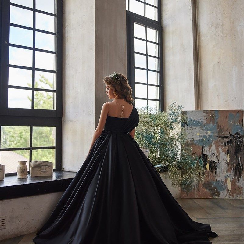 新款女儿童高端大提琴演奏礼服中大童轻奢钢琴演出服缎面拖尾长裙