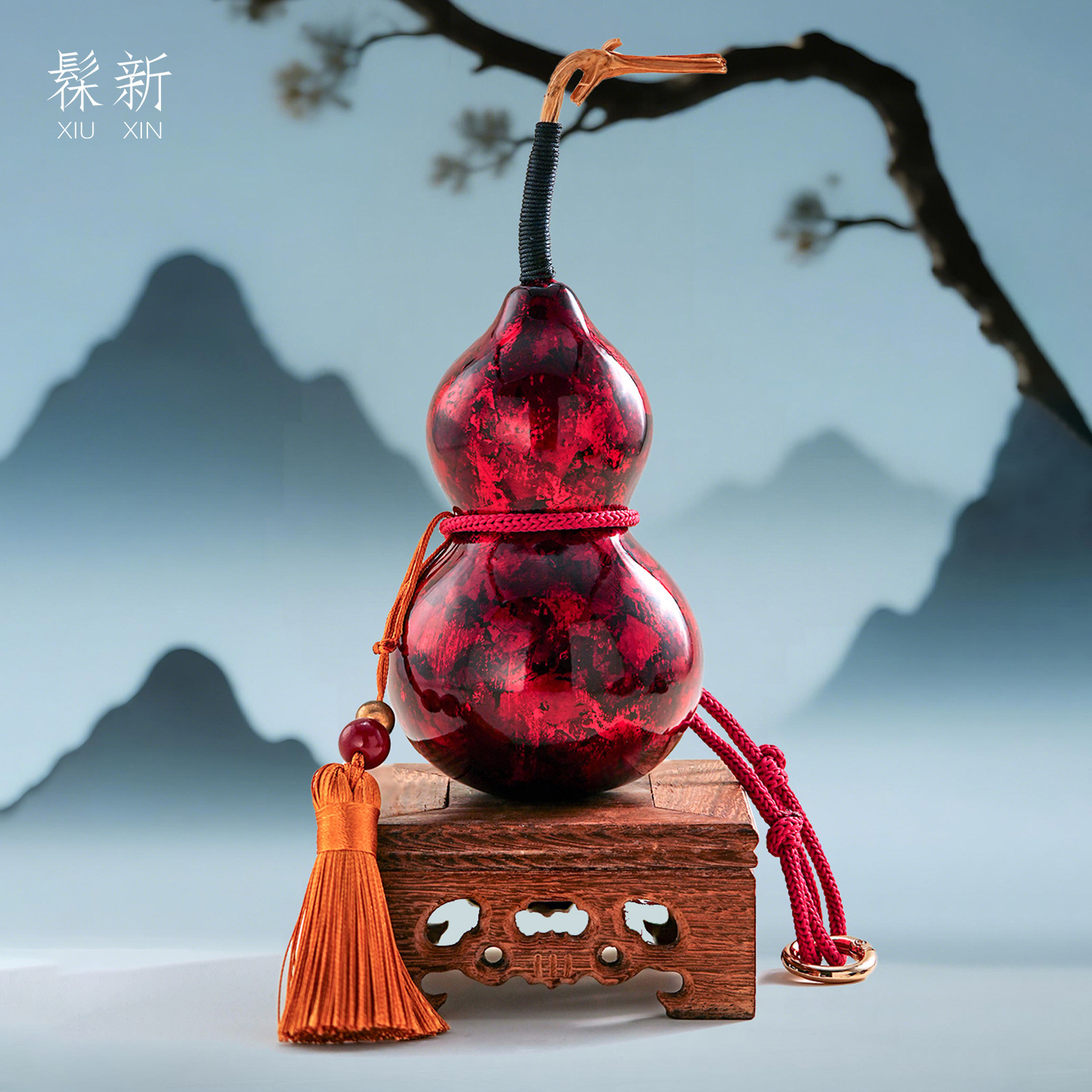 福州三宝非遗大漆葫芦福禄车挂