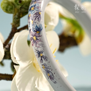 大漆手镯天然漆器女士高工手绘款非遗国潮风饰品漆器定制送礼佳品