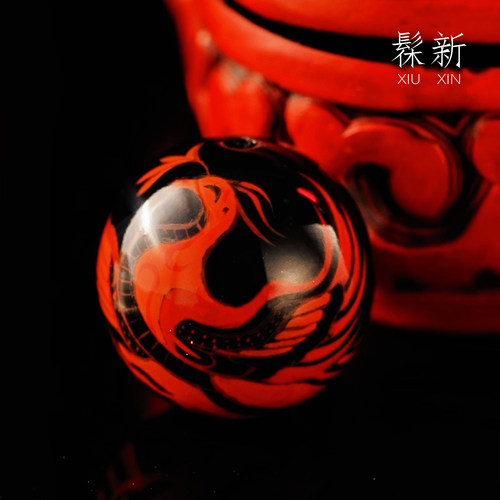 非遗大漆珠玄朱绘卷四神兽套装