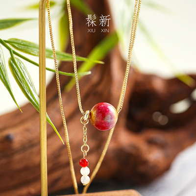非遗大漆珠手幻漆赤缇项链