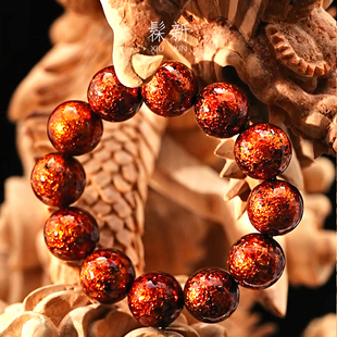 髹新大漆手串 非遗漆器单珠龙鳞高工手工diy配件多宝饰品文玩定制