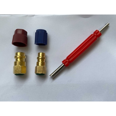 R12R22内螺纹1/4SAE接口转换成R134A高低压公接头嘴1316LH+1213P