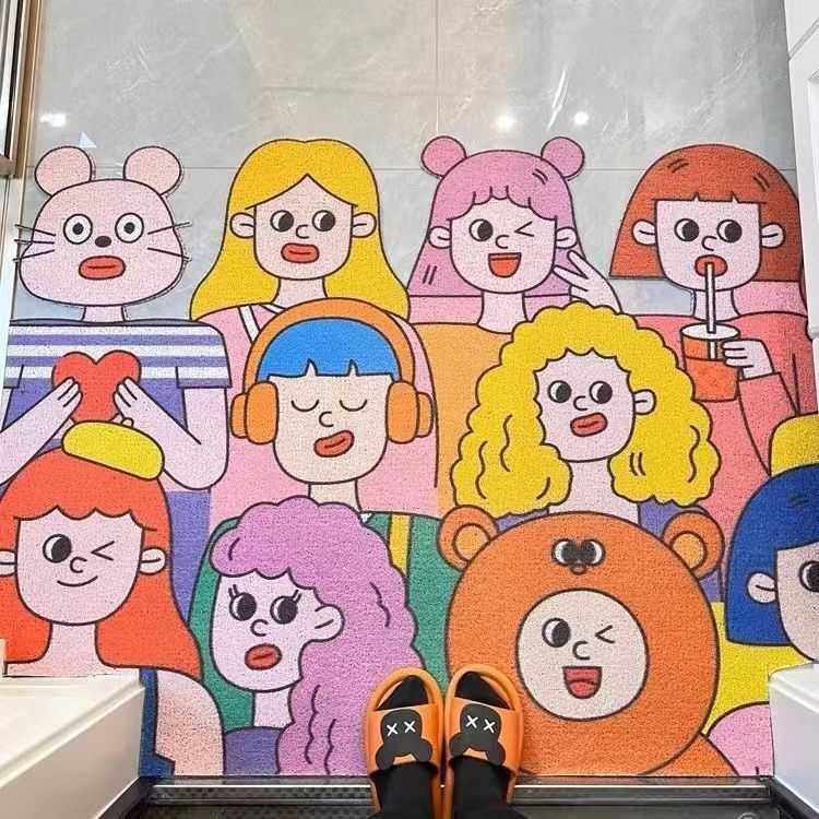 卡通多巴胺刮泥蹭土进门垫耐脏耐磨入户门地垫家用可裁剪丝圈地垫,居家布艺,地毯,淘宝优惠券,粉丝福利购,淘宝优惠卷