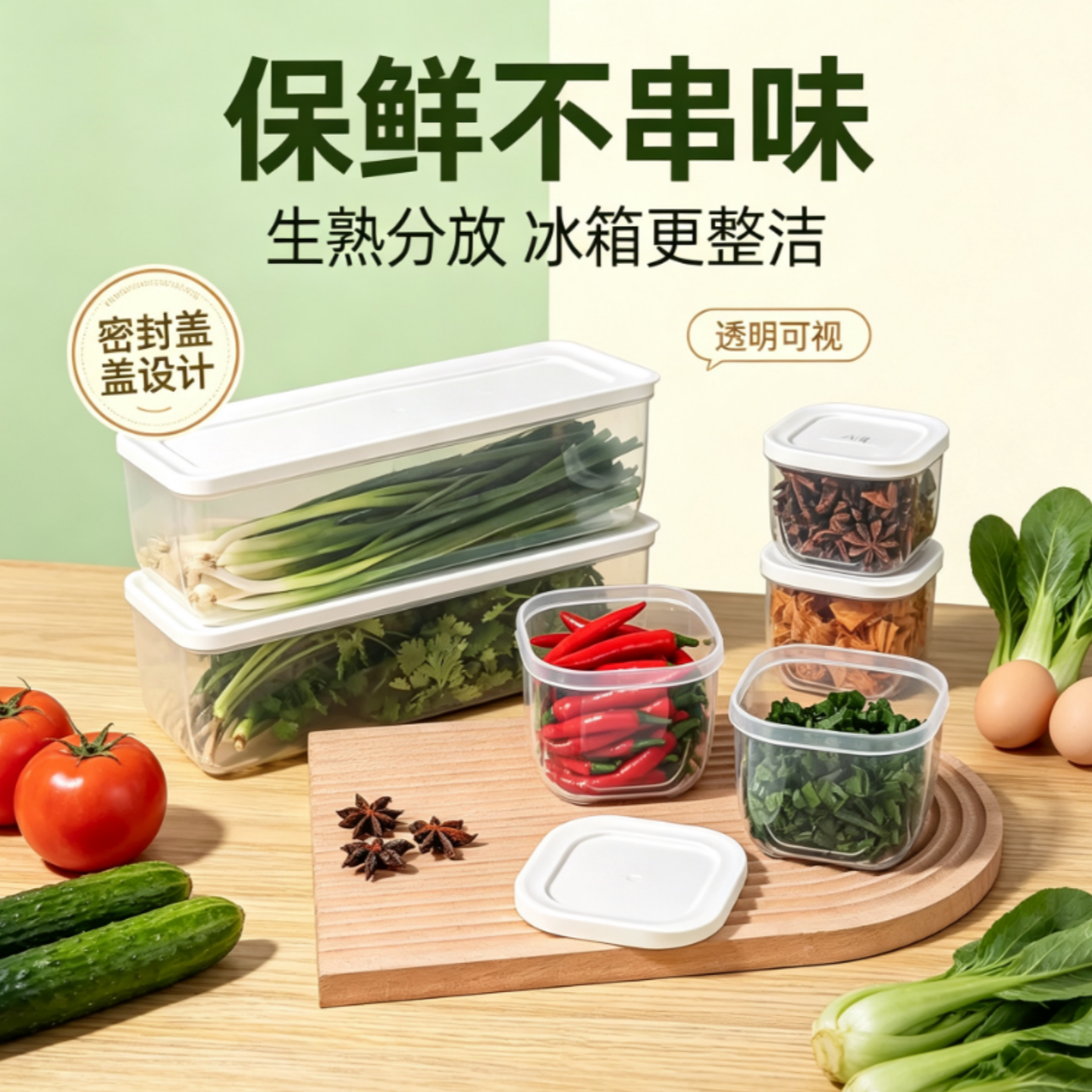 透明保鲜盒冰箱专用大容量收纳盒厨房储物收纳盒分类收纳