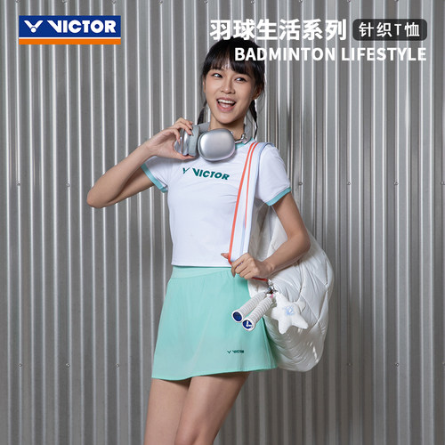 威克多victor胜利羽毛球服女款运动短袖t恤66005运动短裙K66305