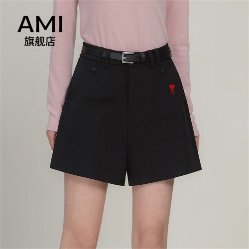 AMI女装黑色西装短裤女外穿夏季新款高腰遮胯显瘦小个子休闲热裤9